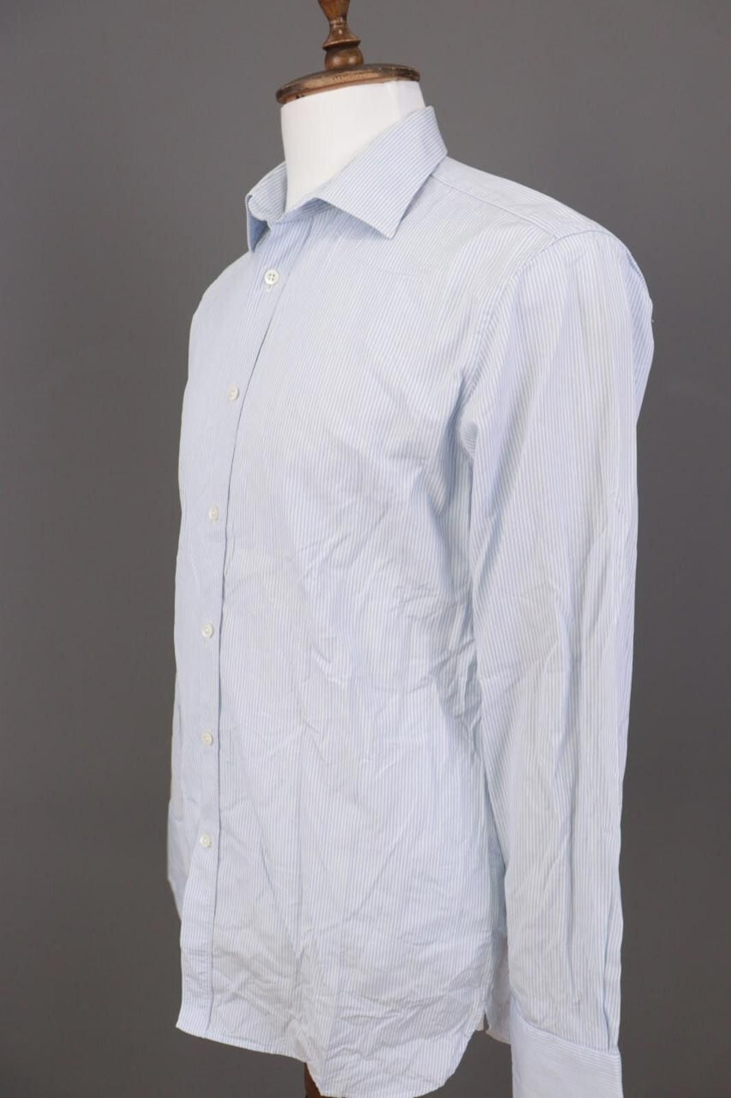 Gieves & Hawkes Gieves & Hawkes Blue Pinstripe Dress Shirt Size 41 / 16 Size US M / EU 48-50 / 2 - 8 Thumbnail