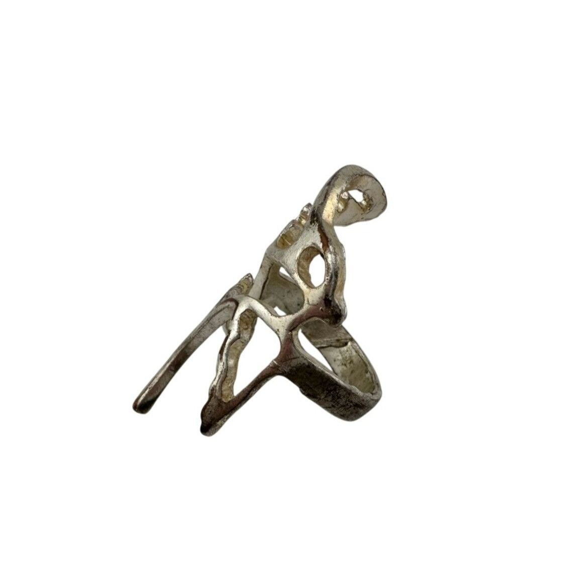 Other Vintage Women's Silver Toned Geometric Ring Size ONE SIZE - 9 Thumbnail