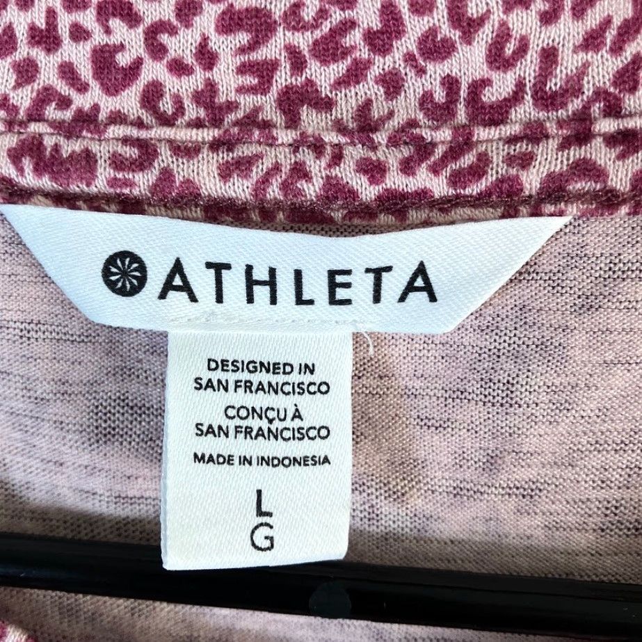 Athleta Athleta Womens Shirt Pink Micro Cheetah Athletic Sleeveless Breezy Tank Large Size L / US 10 / IT 46 - 6 Thumbnail