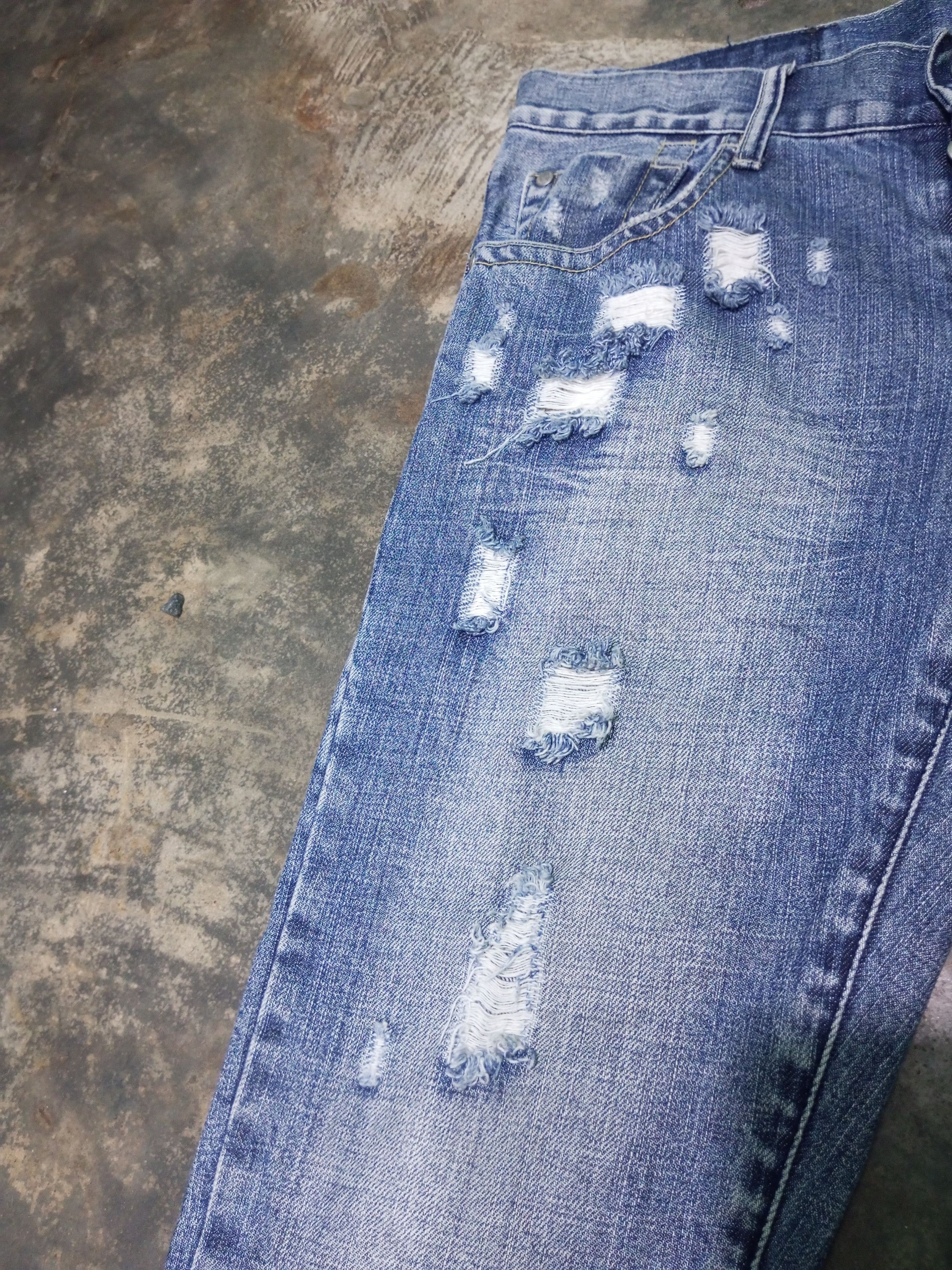 20471120 Vintage Trinity button zip distressed denim Size US 32 / EU 48 - 9 Thumbnail