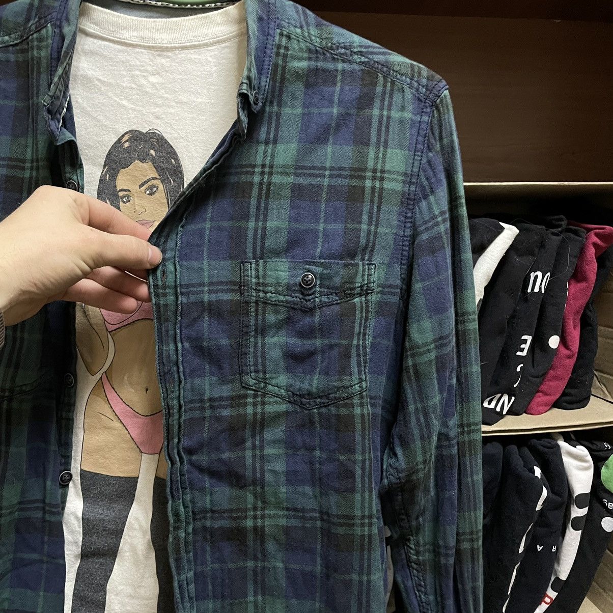Vintage Vintage Shirt Shirt Flannel Checkered Travis M Size US M / EU 48-50 / 2 - 4 Thumbnail