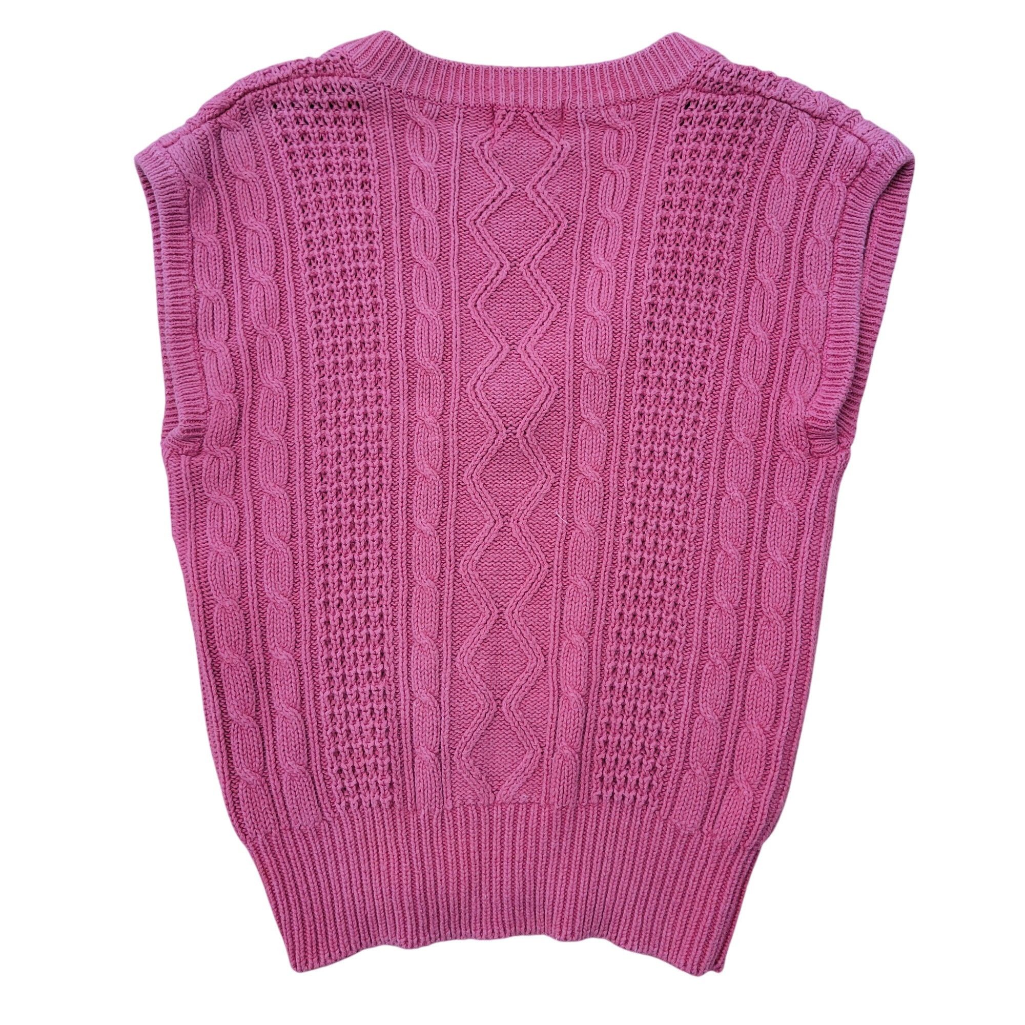 Other Vintage Forenza Pink Cable Knit Sweater Vest S Sleeveless Sc Size S / US 4 / IT 40 - 4 Thumbnail