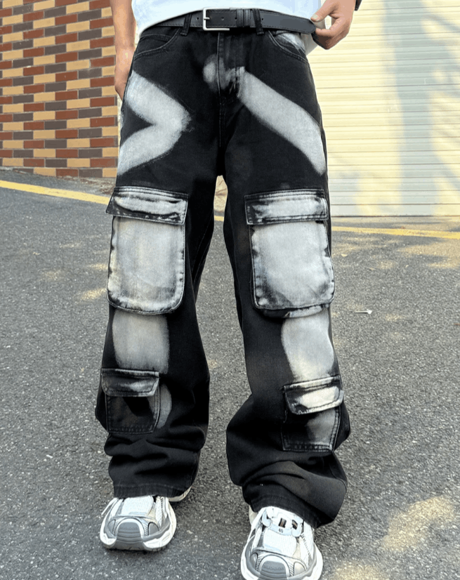 Vision Streetwear Black Straight Leg Workwear Jeans Size US 30 / EU 46 - 1 Thumbnail