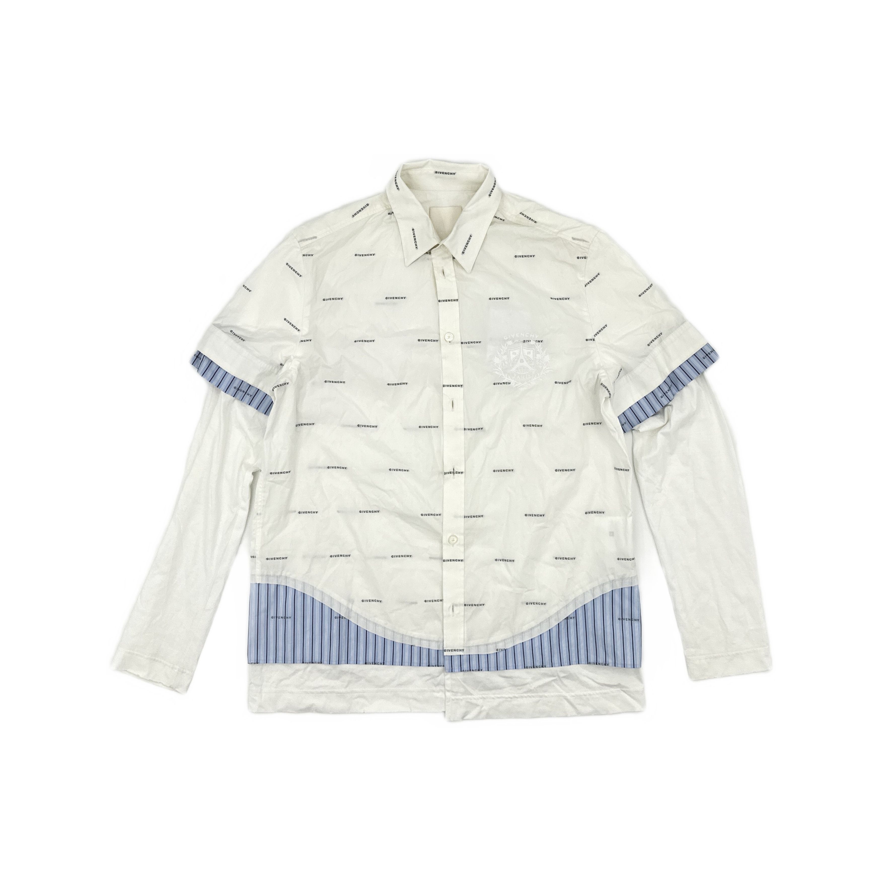 Givenchy Givenchy All-Over Logo Print Button Up Shirt Size 39 Size US M / EU 48-50 / 2 - 1 Thumbnail