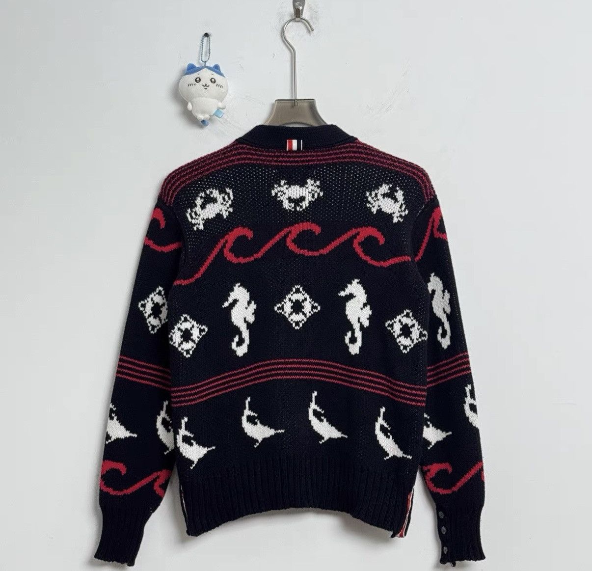 Thom Browne Thom Browne Seahorse Jacquard Wool Cardigan Size US M / EU 48-50 / 2 - 3 Thumbnail