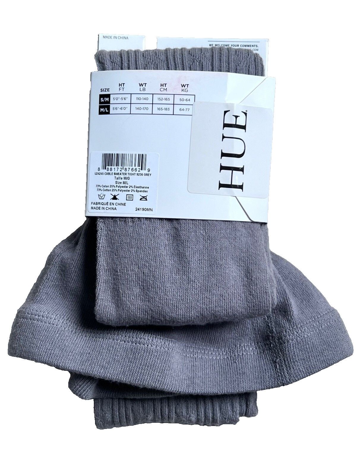 Other Hue U24245 Cable Knit Sweater Tights Grey ( S / M ) Size 27" / US 4 / IT 40 - 5 Thumbnail