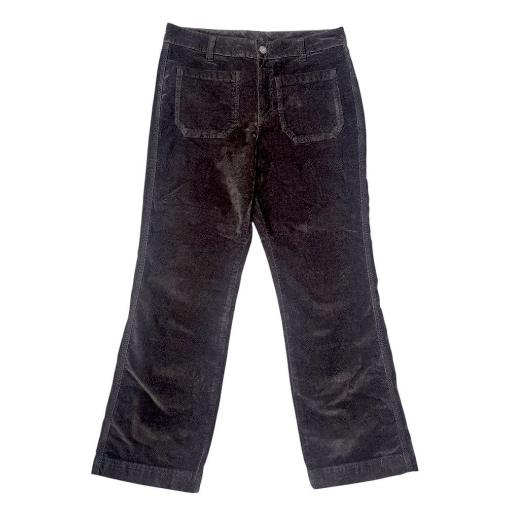 Free People New Free People High Time Velvet Kick Flare Crop Brown Pant Size 28" / US 6 / IT 42 - 2 Thumbnail