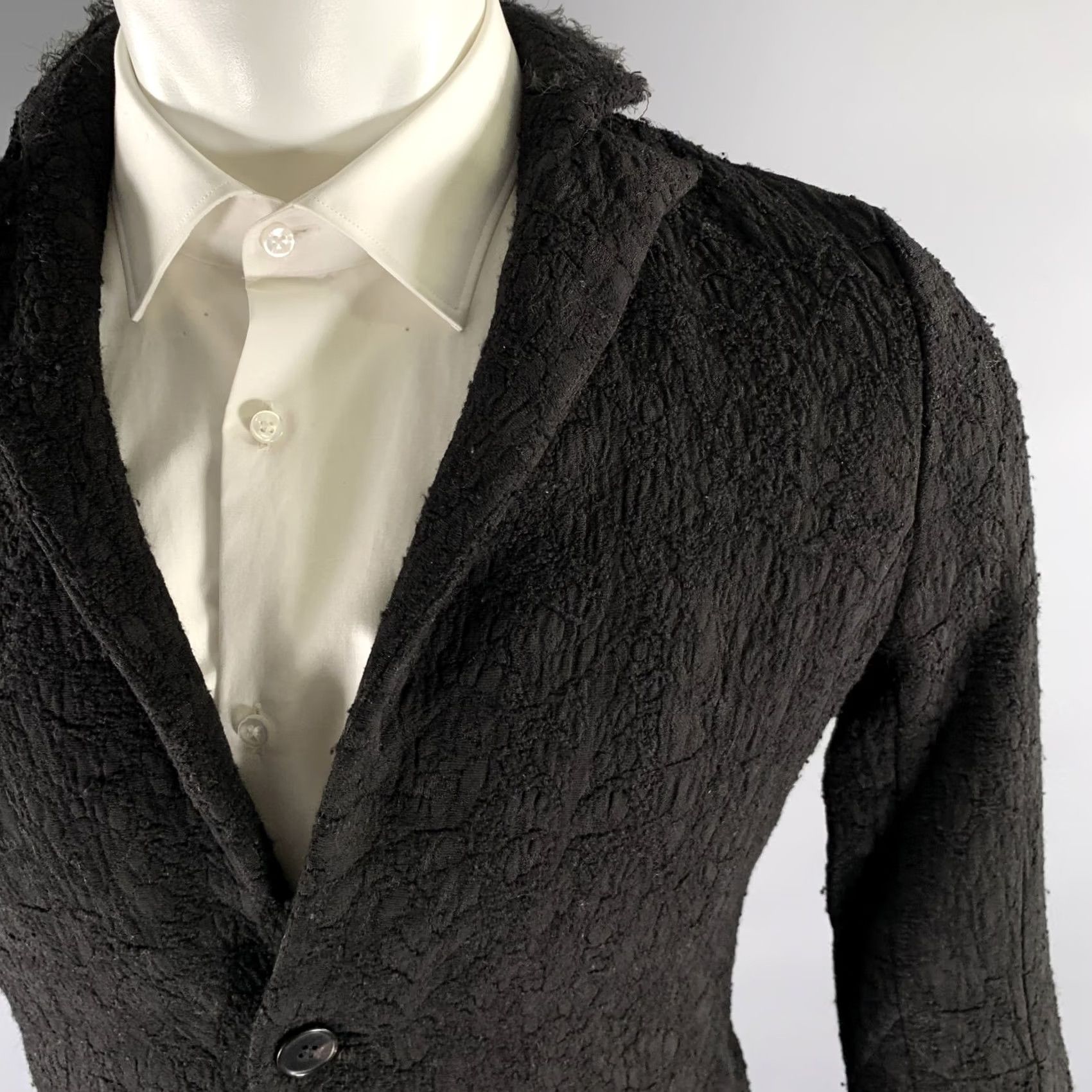 Vintage A TENTATIVE ATELIER Jacket Size 38 Black Wool Viscose Blend Size US XXS / EU 40 - 2 Thumbnail