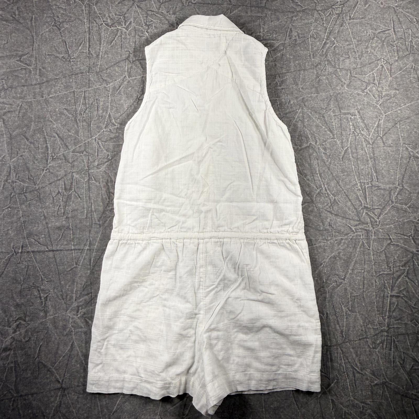 Abercrombie & Fitch Abercrombie Romper Women's XS White sleeveless button-down Size 26" / US 2 / IT 38 - 5 Thumbnail