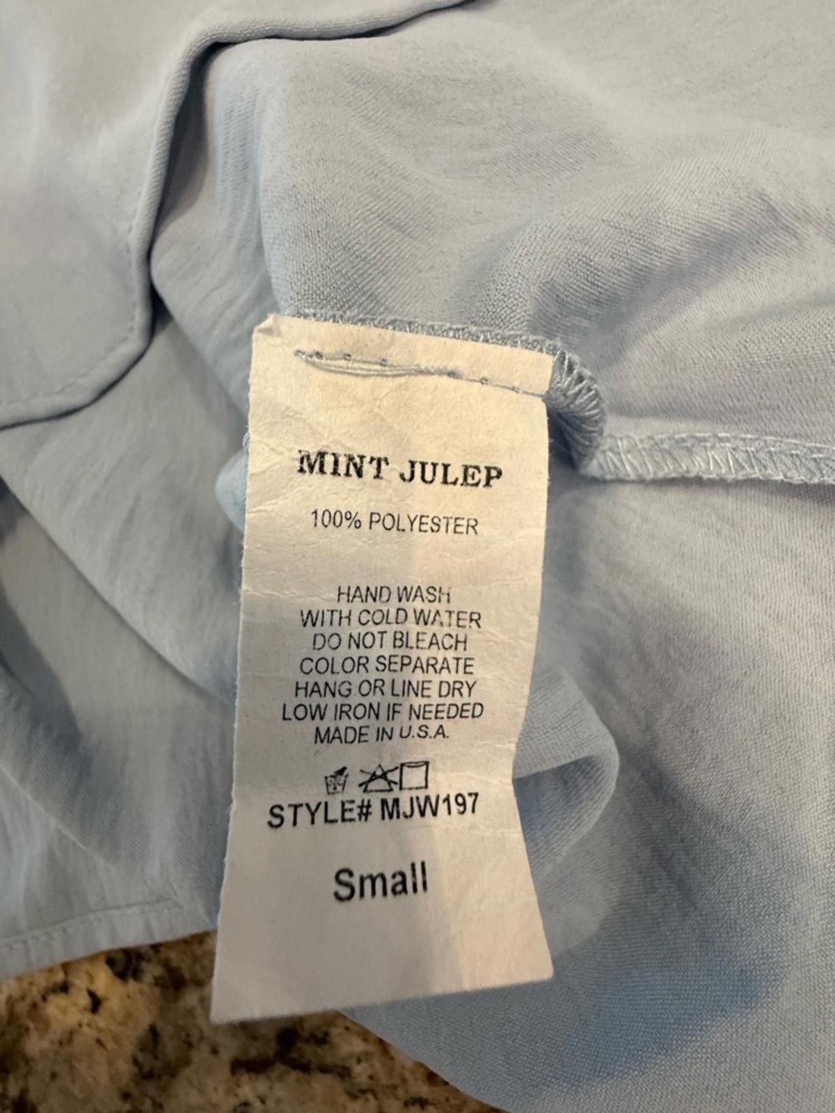 Other Mint Julep chic sky blue tunic top fabric belt & bow SZ SM Size S / US 4 / IT 40 - 7 Thumbnail