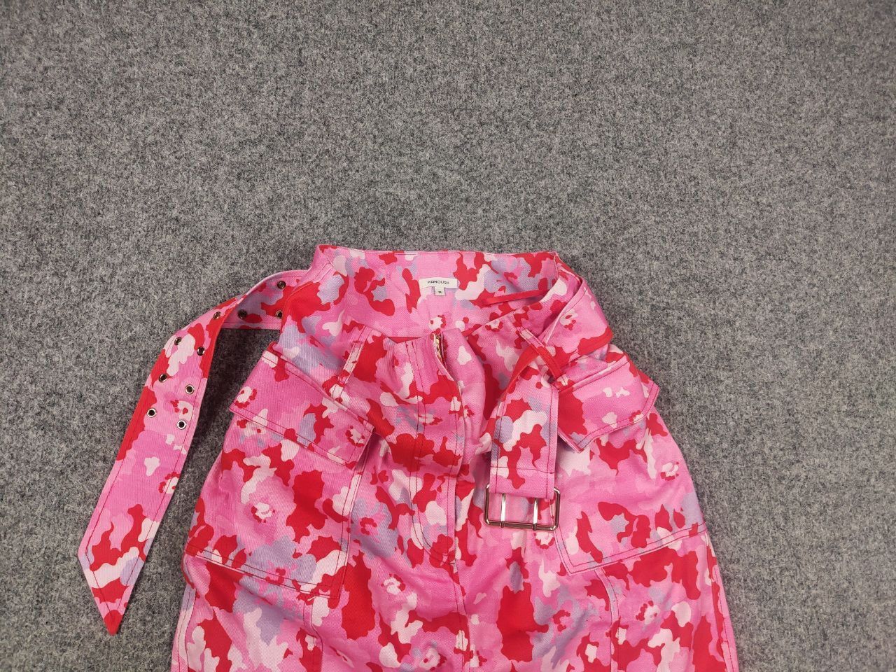 Vintage Manoush Design Bright pink camo belt mid-length Pocket skirt Size 28" / US 6 / IT 42 - 4 Thumbnail