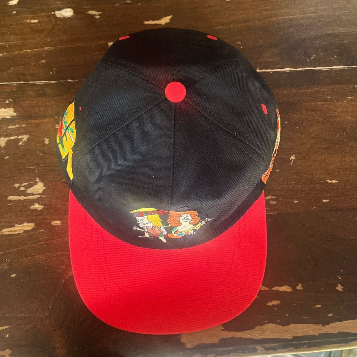 Vintage Beavis and Butt-Head Guns N’ Roses MTV Black SnapBack Hat Size ONE SIZE - 4 Thumbnail