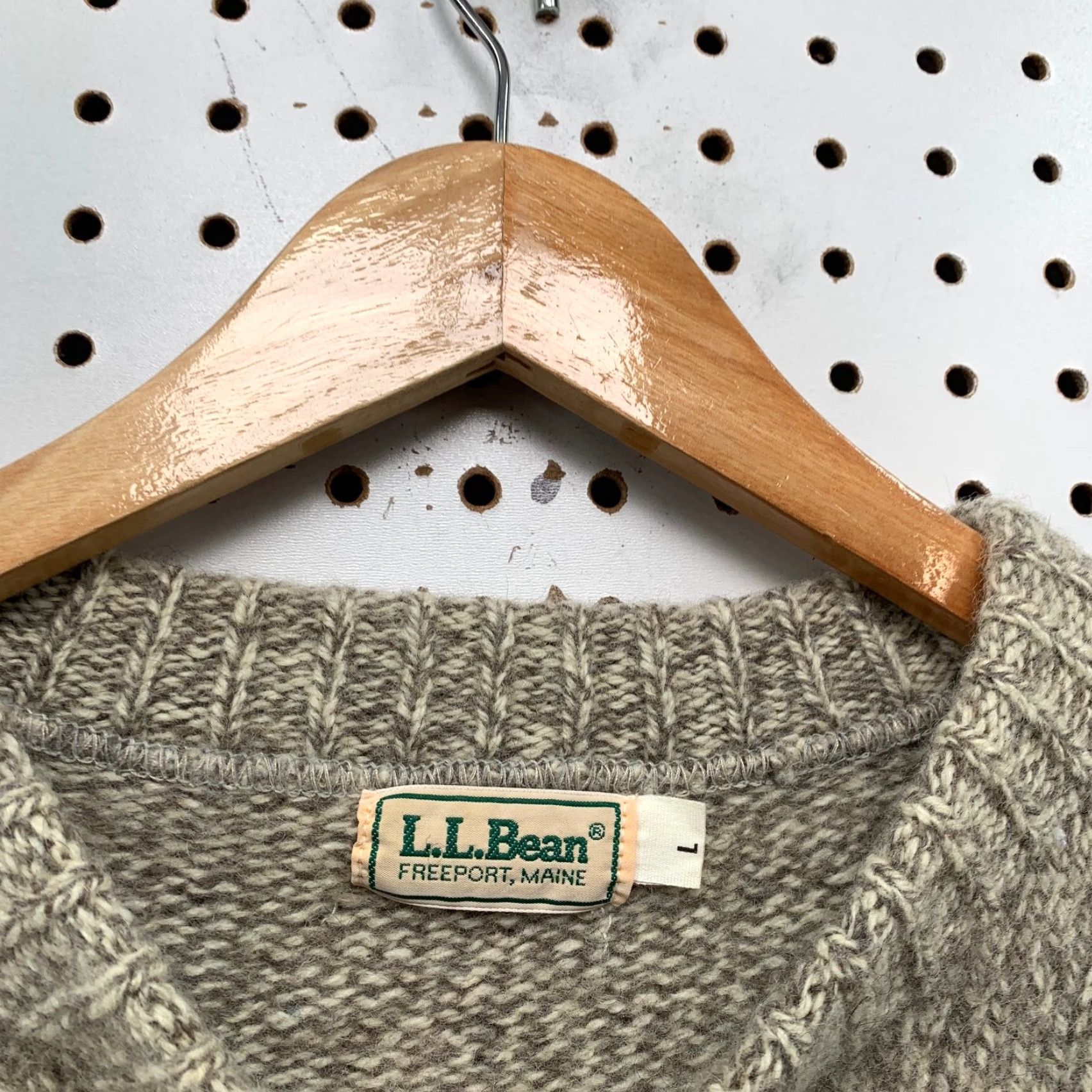 Vintage VINTAGE L.L. Bean Sweater Mens M Beige Wool Knit Crewneck Pullover Christmas Casual Winter 90s Mens Size US M / EU 48-50 / 2 - 3 Thumbnail