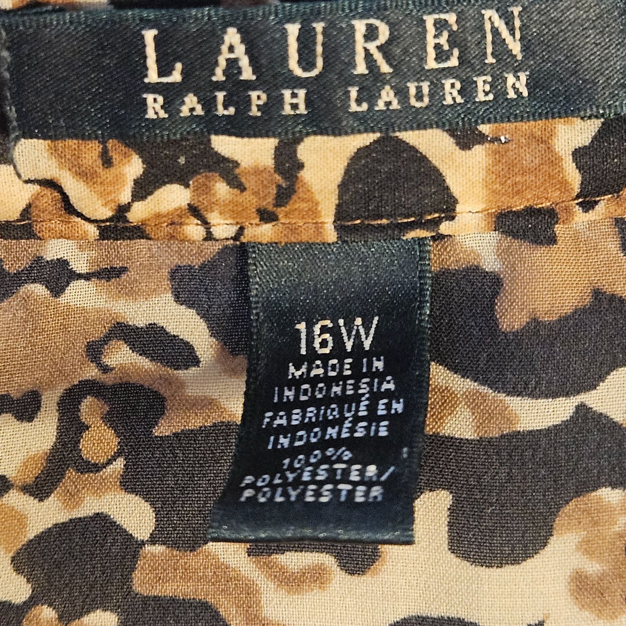 Lauren Ralph Lauren Lauren Ralph Lauren Womens Blouse 16W Animal Print Quiet Lux Size XXL / US 16-18 / IT 52-54 - 4 Thumbnail