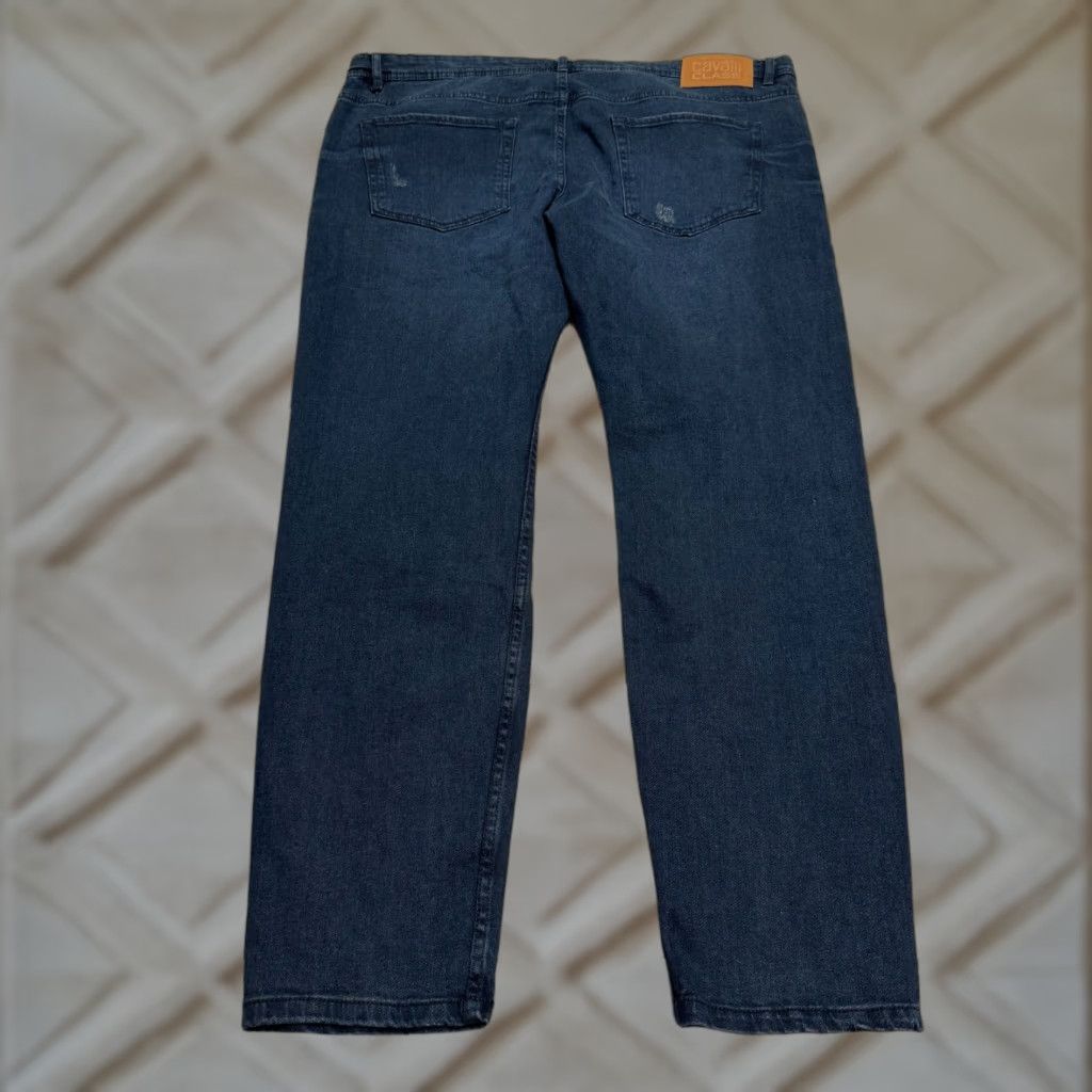 Cavalli Class Cavalli Class Jeans - Men - 40 - Distressed Straight Leg Denim - Blue Dark Wash - 5-Pocket - Regular Fit Size US 40 / EU 56 - 1 Thumbnail