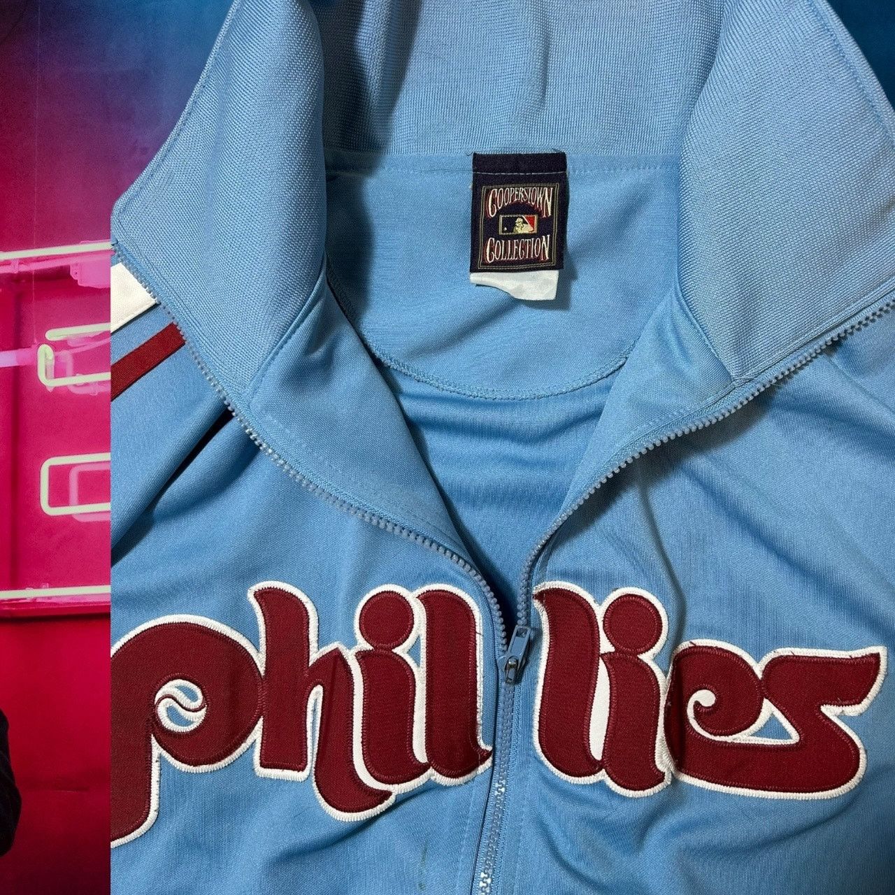 Cooperstown Collection Vintage 90s Philadelphia Phillies 2XL Rare Track Jacket MLB Size US XXL / EU 58 / 5 - 2 Thumbnail