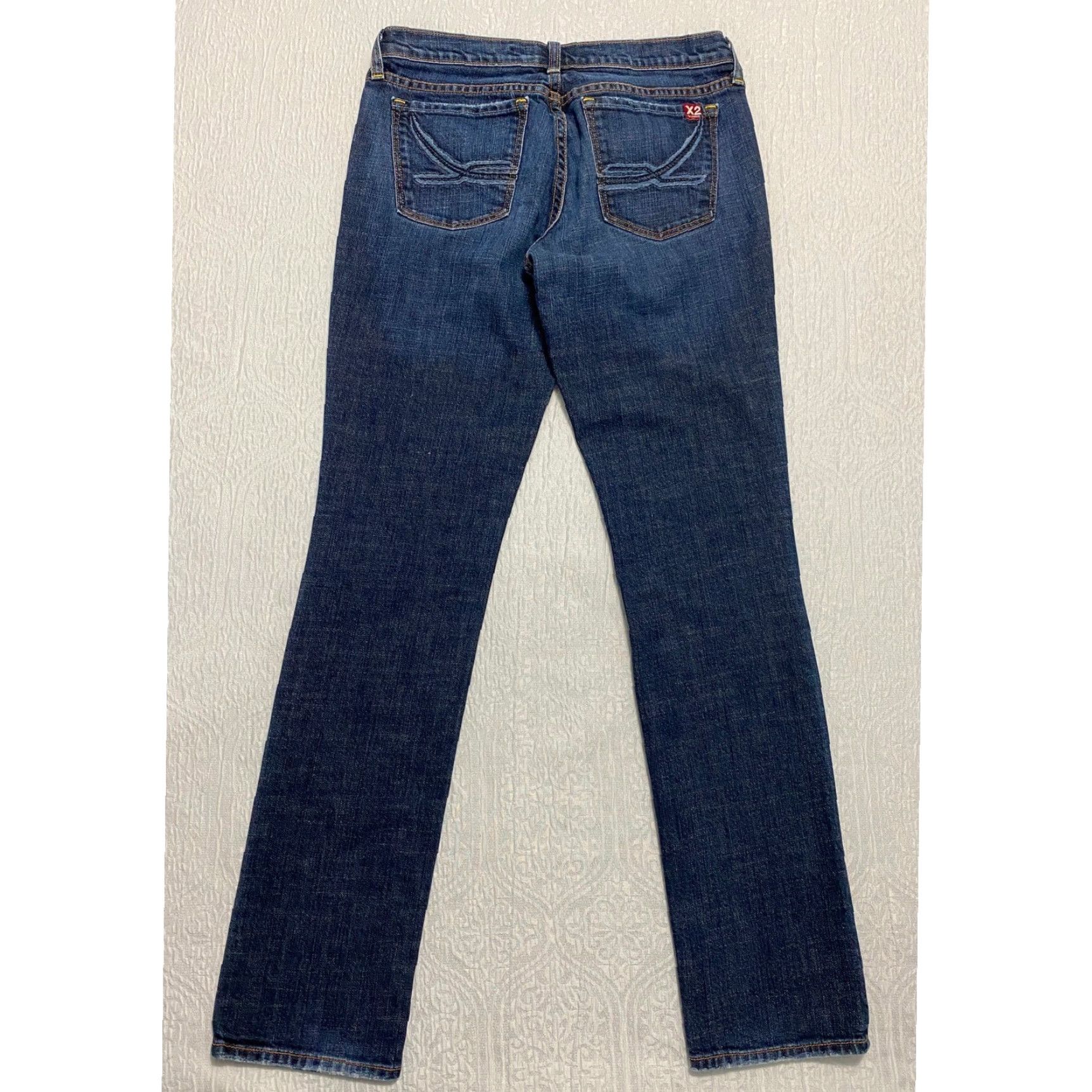 Express VINTAGE Express Jeans Women 29 Blue Denim Straight Slim Mid Rise 5-Pocket Button Zip USA Made Size 29" - 2 Thumbnail