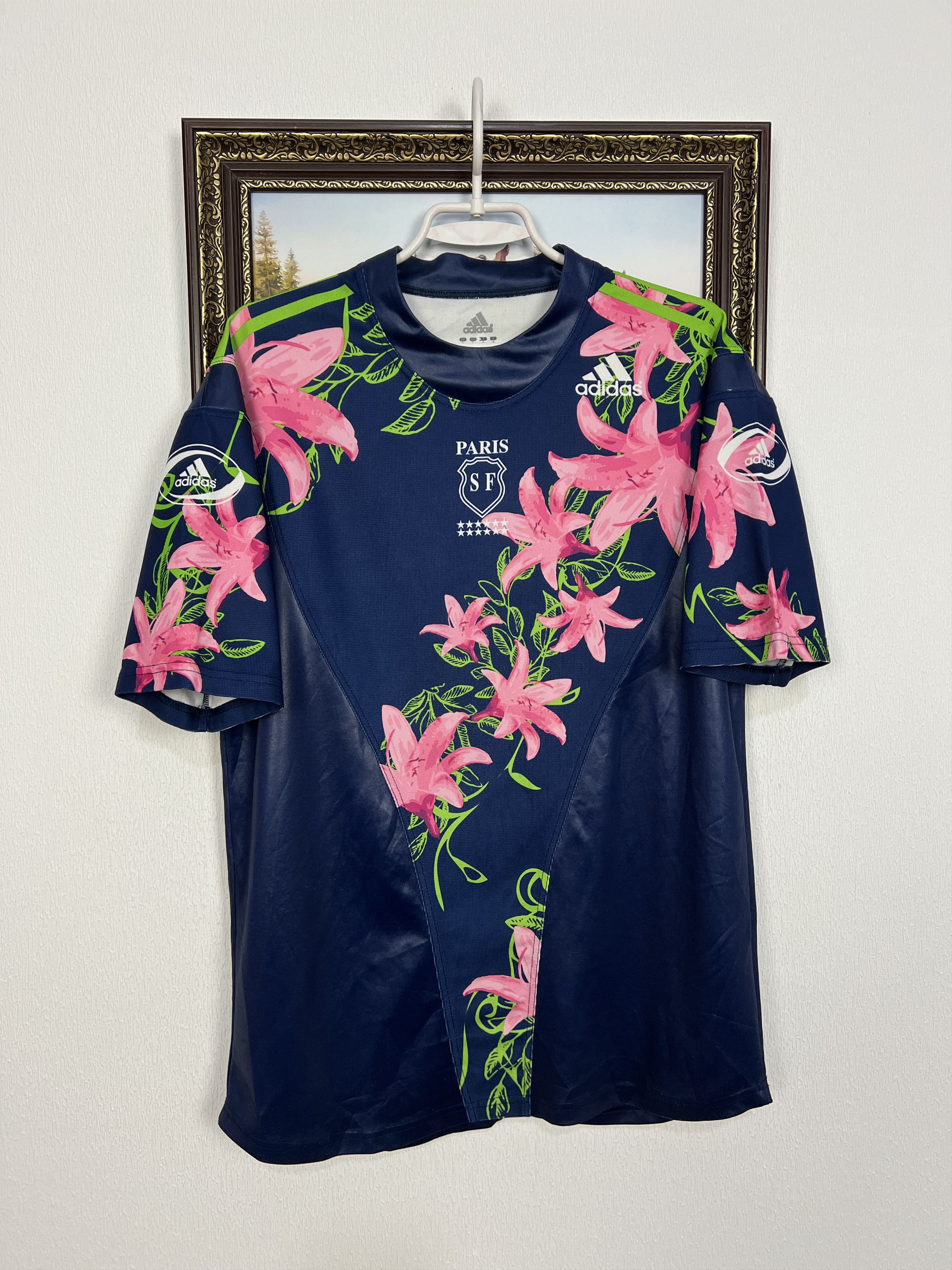 Adidas Vintage 2007 Stade Francais Rugby Union Jersey Trikot Shirt Size US L / EU 52-54 / 3 - 1 Thumbnail