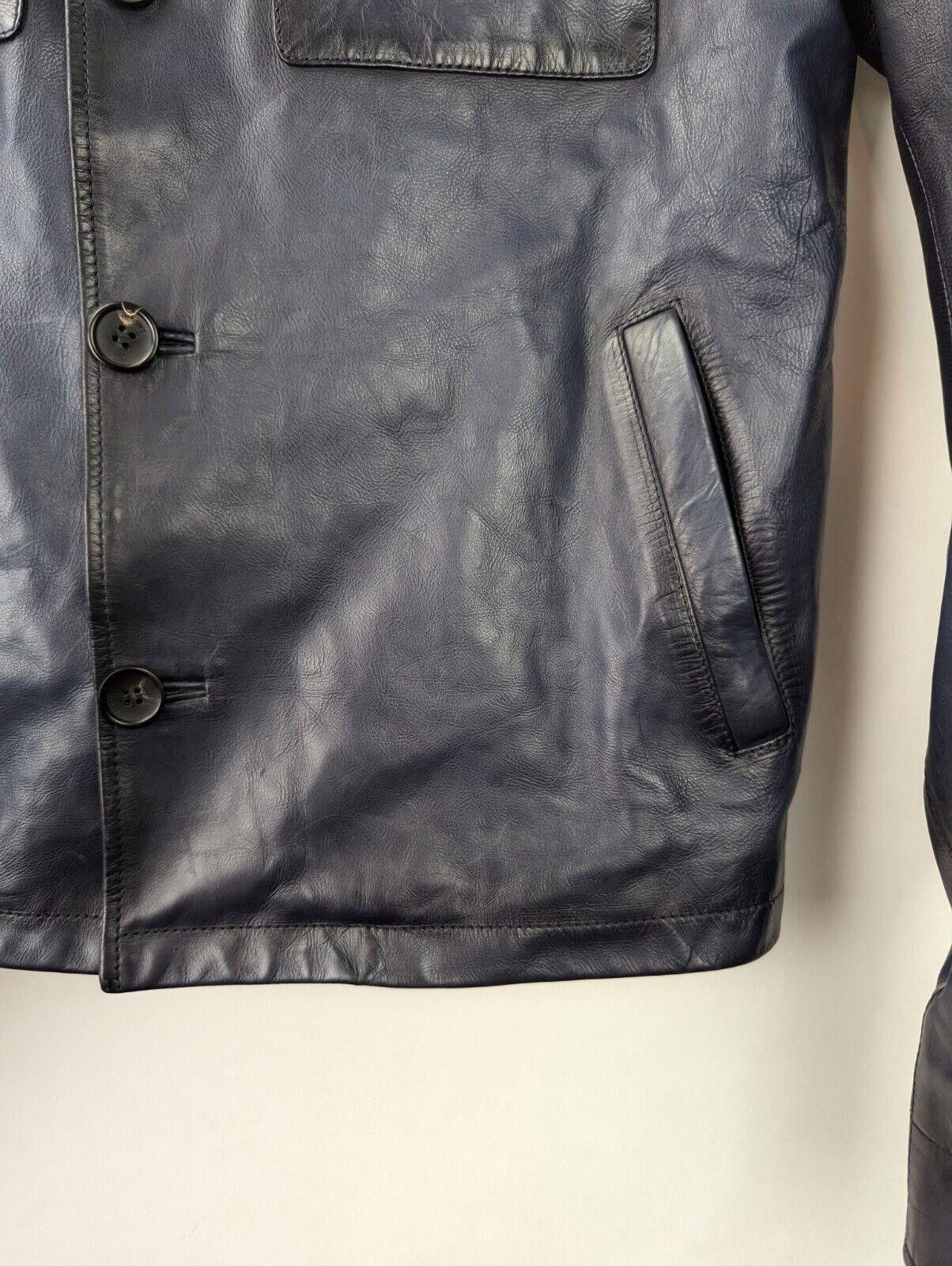 Lanvin 2022 LANVIN Blue Hand Patina Leather Jacket Sz US 38 Size US M / EU 48-50 / 2 - 7 Thumbnail