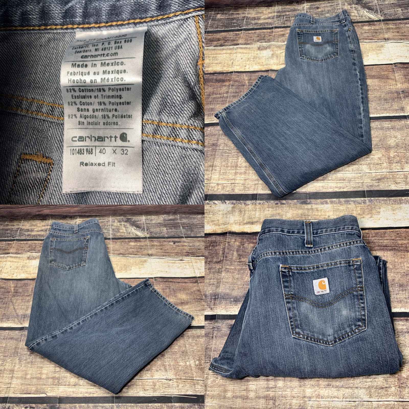 Carhartt Carhartt Jeans Straight Work Denim 40x32 Men Relaxed Fit Blue Denim Pants Size US 40 / EU 56 - 8 Thumbnail