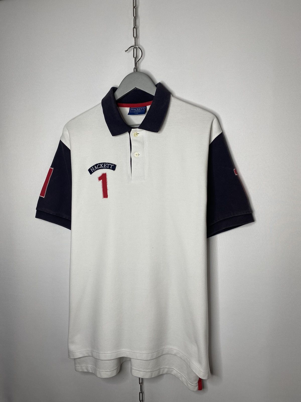 Hackett × Vintage Vintage Hackett London #1 Polo Shirt Short Sleeve Big Logo Size US L / EU 52-54 / 3 - 3 Thumbnail
