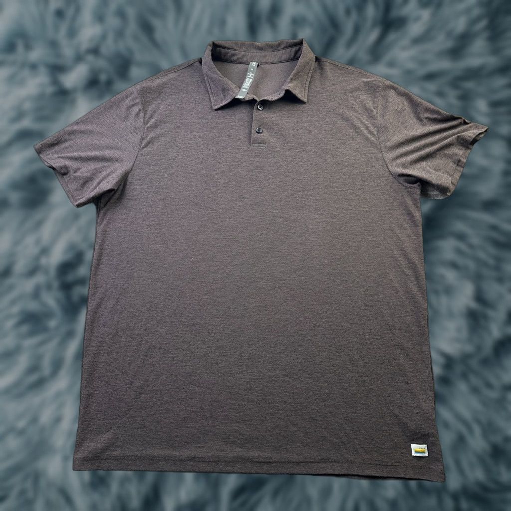 Vuori Vuori Polo Shirt Mens XL Brown Heather Strato Tech Polo Shirt Sports Activewear Casual 90s? Size US XL / EU 56 / 4 - 1 Thumbnail
