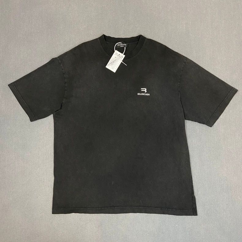 Balenciaga Worn embroidered logo short sleeve