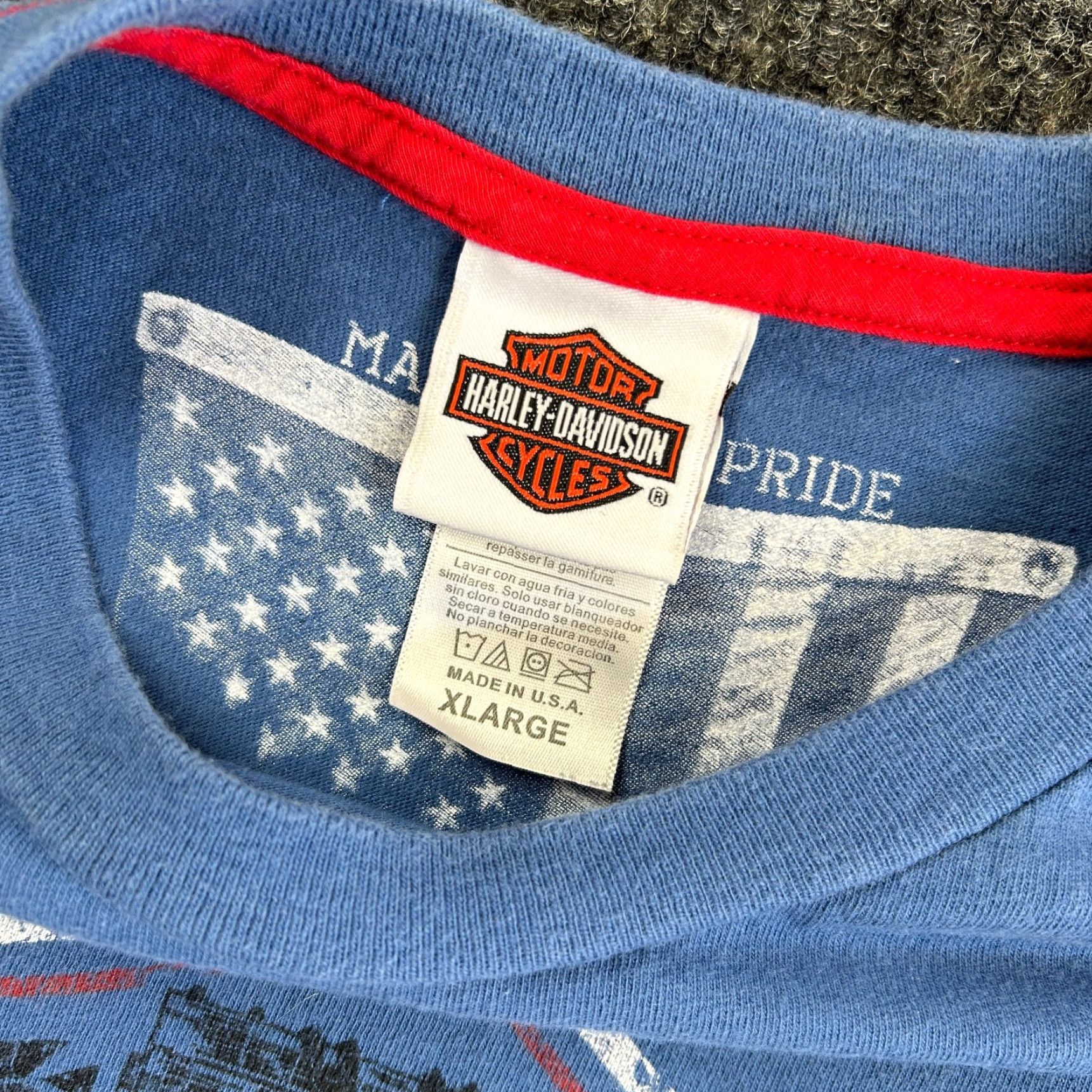 Harley Davidson VINTAGE Harley-Davidson T Shirt XL True Blue Heritage Made in USA Twin Cities MN Size US XL / EU 56 / 4 - 5 Thumbnail
