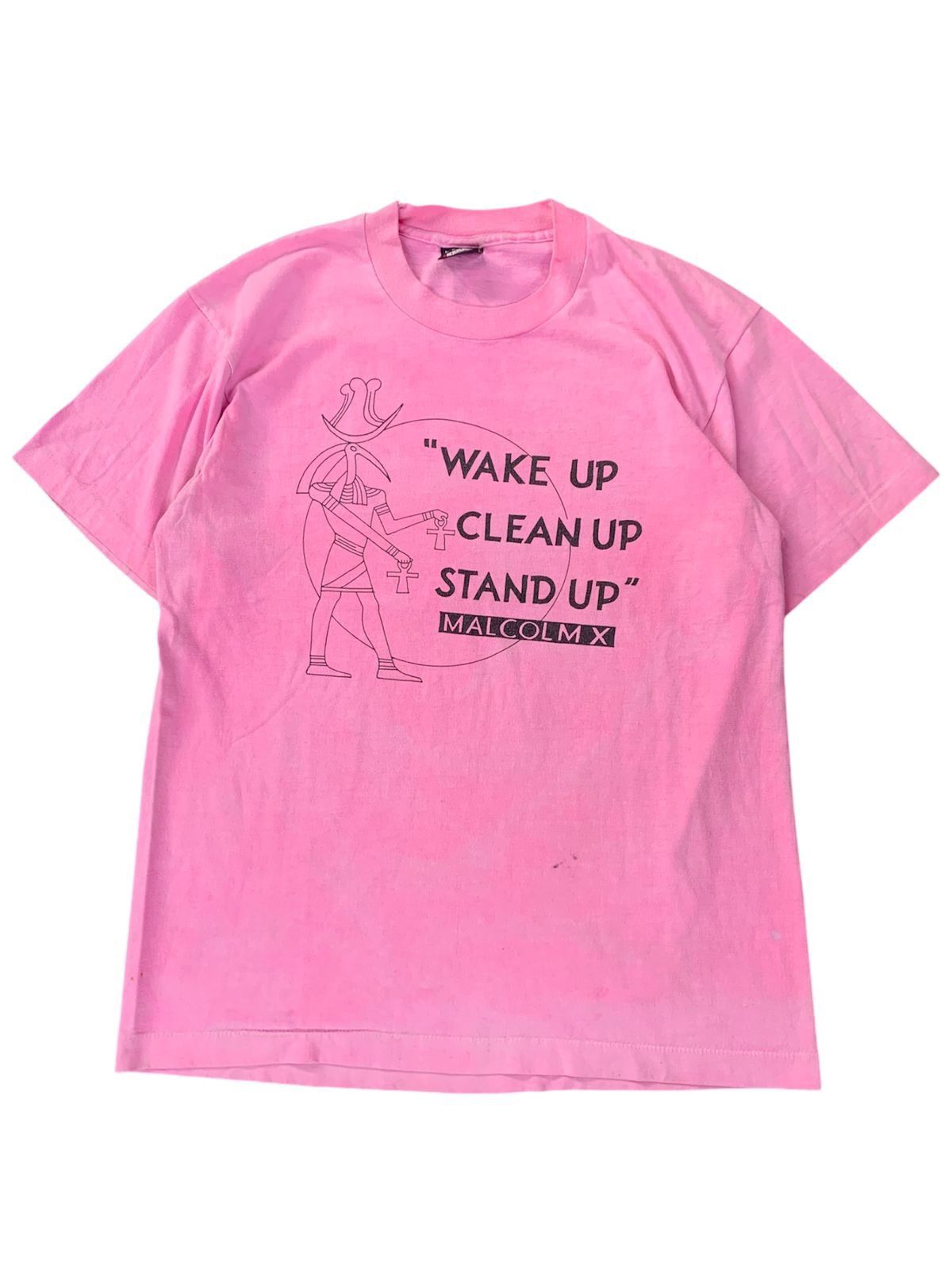 Vintage 1980s Rare Malcolm X “Wake Up, Clean Up, Stand Up” Tee Size US L / EU 52-54 / 3 - 1 Thumbnail
