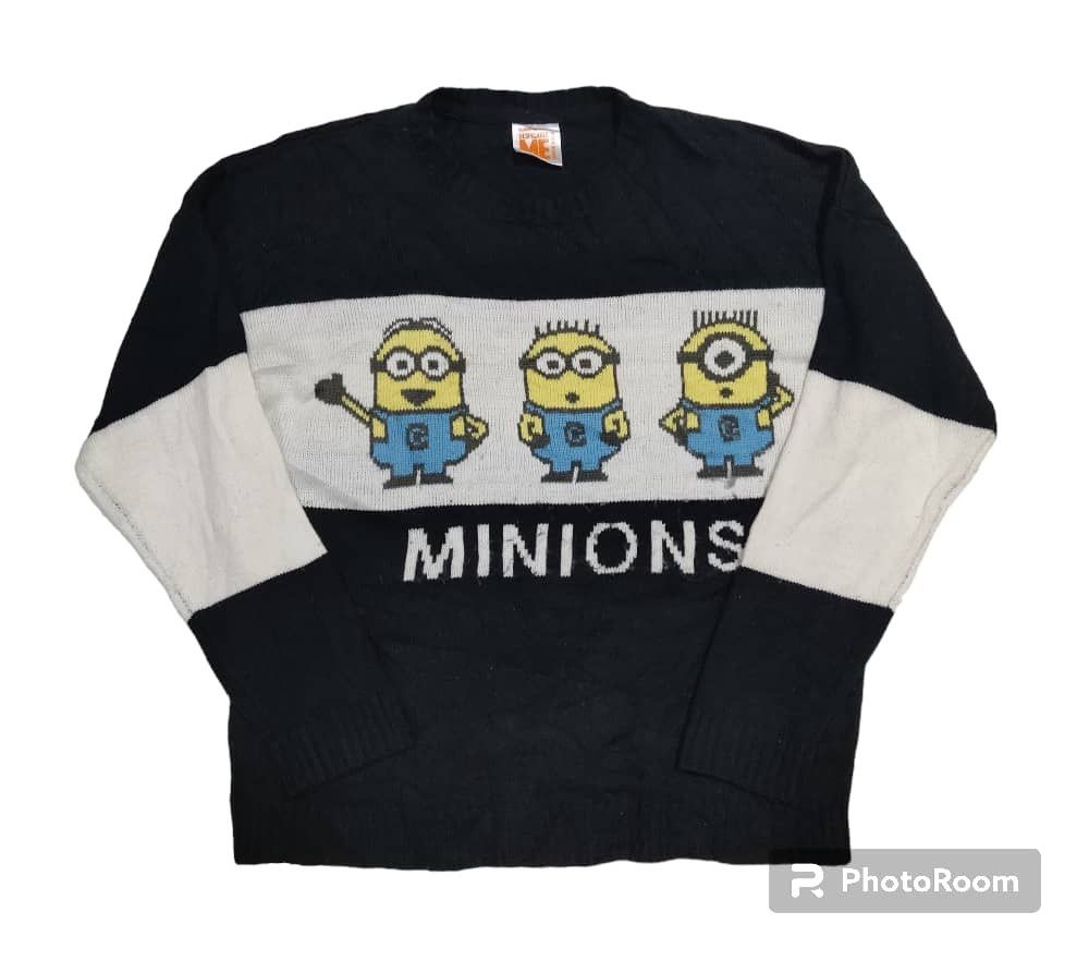 image of Cartoon Network Minions Cartoon Knitwear in Black/White, Women's (Size Medium)
