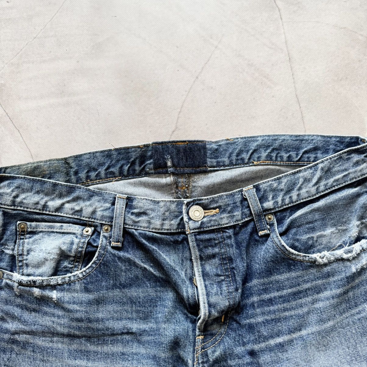 Samurai Jeans Archive Japan Moussy Distressed Trashed Blue Jeans Y2K Size US 31 - 12 Thumbnail