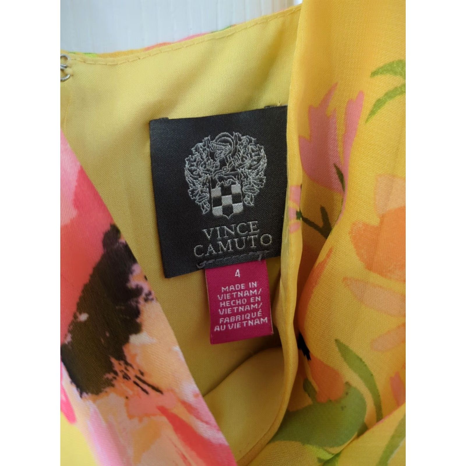 Vince Camuto Vince Camuto Dress Womens 4 A-Line Sundress Midi Floral Multicolor Women's Size S / US 4 / IT 40 - 4 Thumbnail