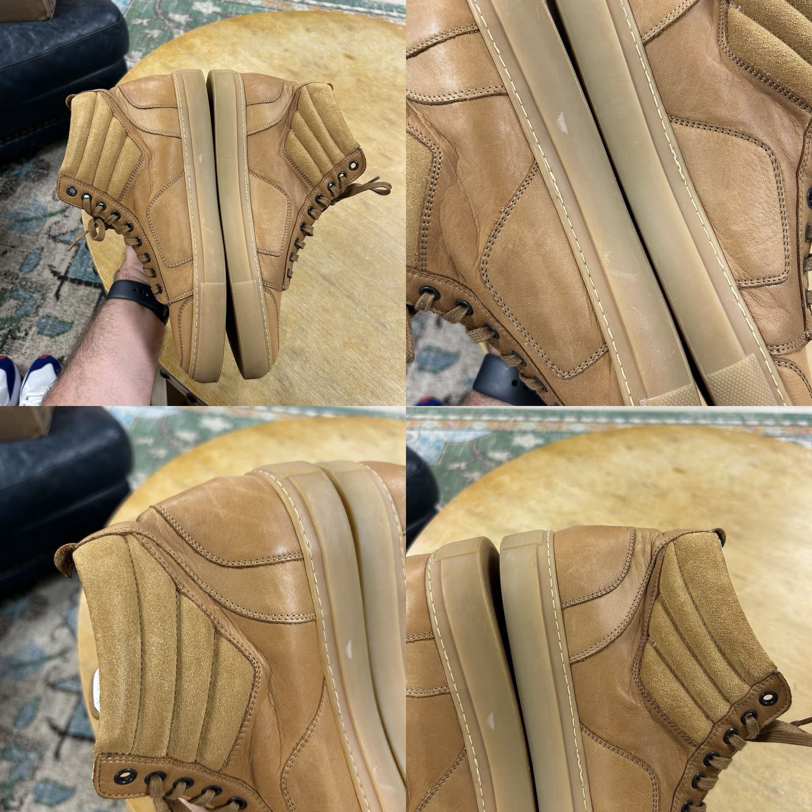 Del Toro Del Toro Leather Sneakers High Top Lace Up Chukka Shoes Men’s Size 12 Brown Leather Upper | Sneakers | Men | 12 | Brown | Del Toro Size US L / EU 52-54 / 3 - 8 Thumbnail