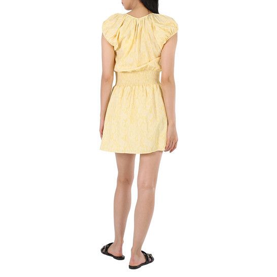 Kenzo o1y1025 Mini Dress in Yellow Size L / US 10 / IT 46 - 5 Thumbnail