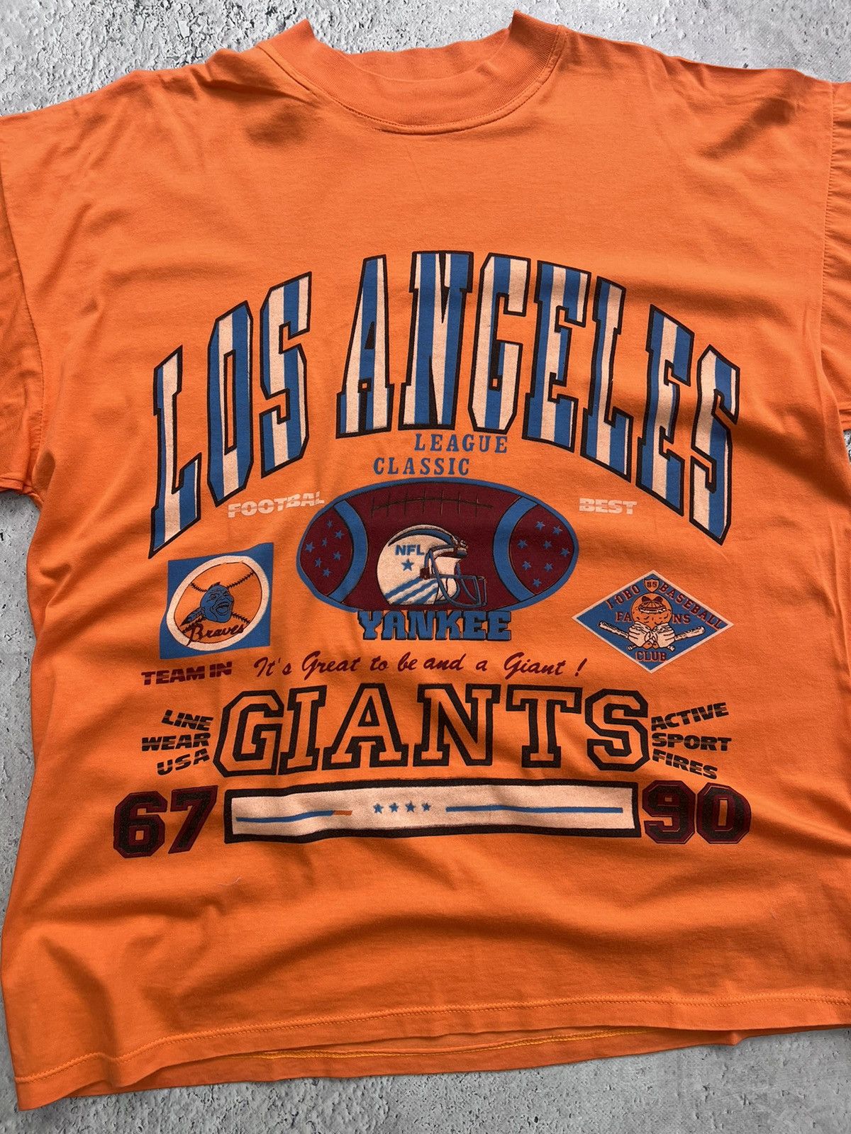 MLB × Vintage Vintage 90s RARE LOS ANGELES Giants NFL T- Shirt LONGSLEEVE Size US XL / EU 56 / 4 - 3 Thumbnail