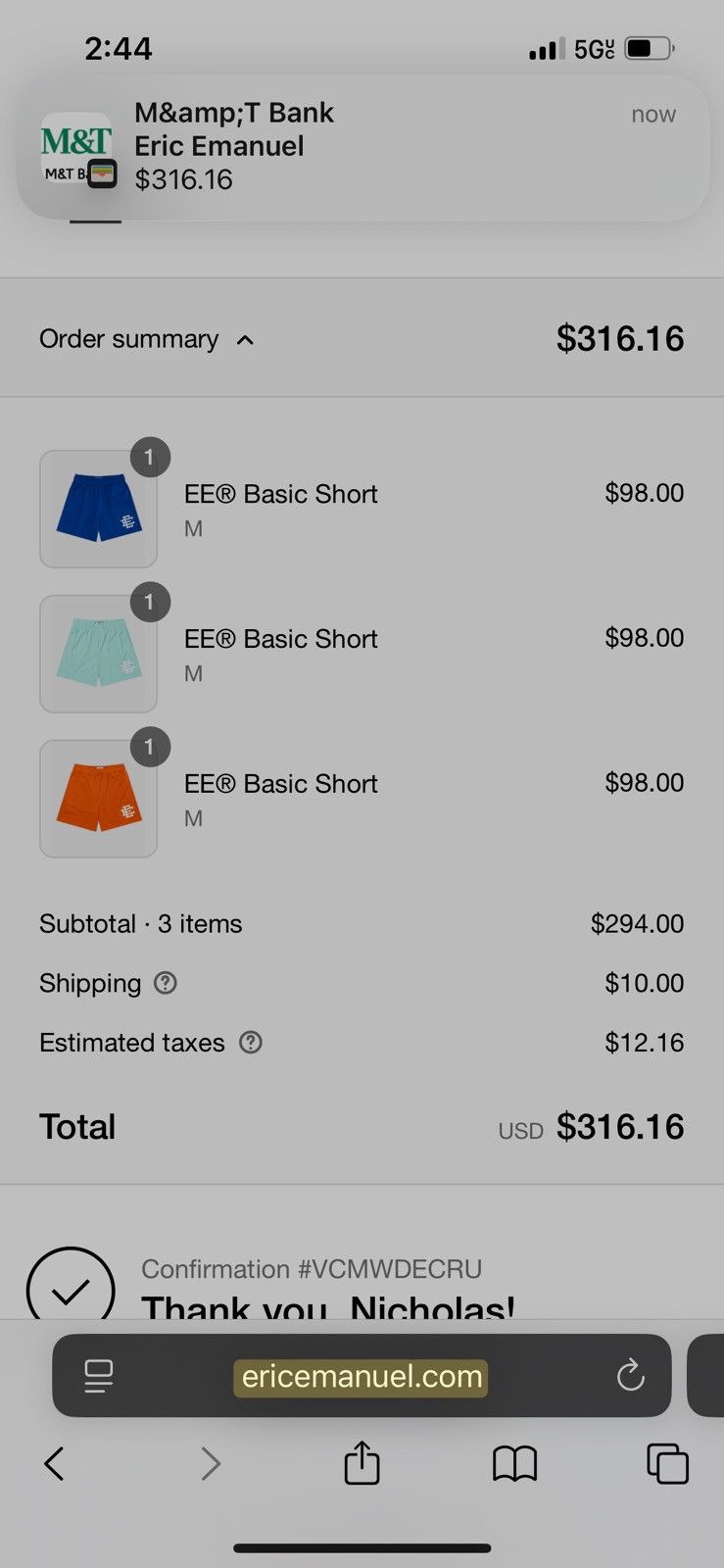 Eric Emanuel Eric Emanuel EE Orange w white basic shorts medium Size US 30 / EU 46 - 2 Thumbnail
