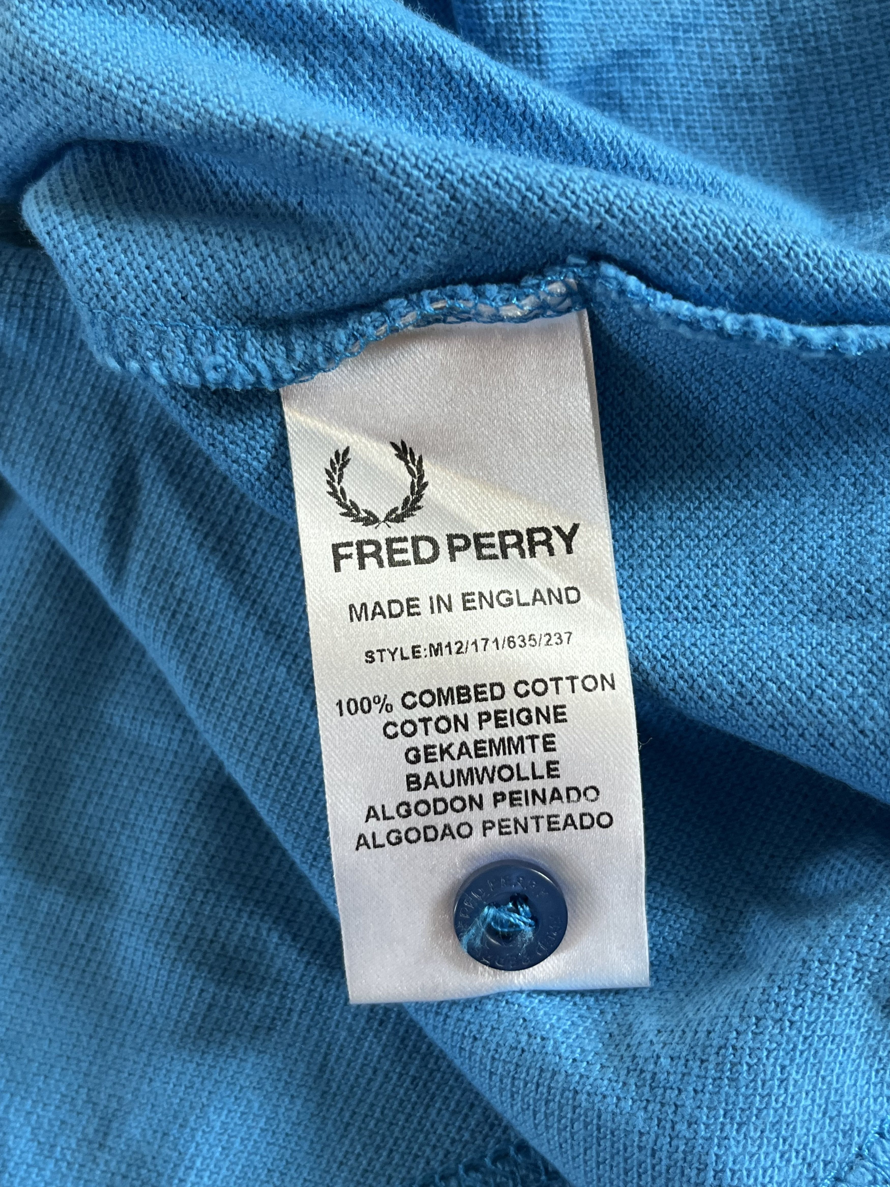 Fred Perry × Vintage Fred Perry Blue Polo Casual Y2k Style Made in England Size US M / EU 48-50 / 2 - 5 Thumbnail