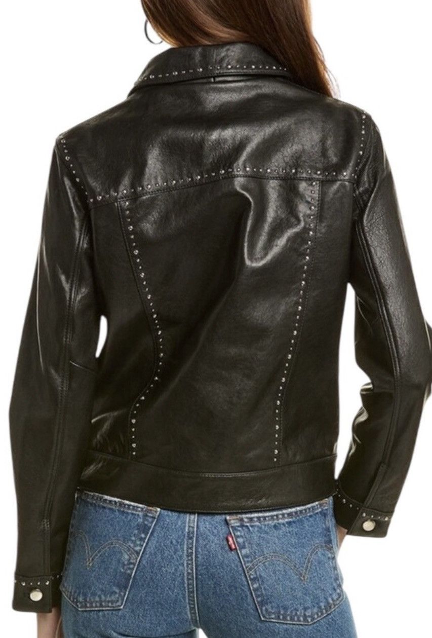 The Kooples $945 THE KOOPLES black Women’s Leather Studded Jacket Jacket Size XS / US 0-2 / IT 36-38 - 9 Thumbnail