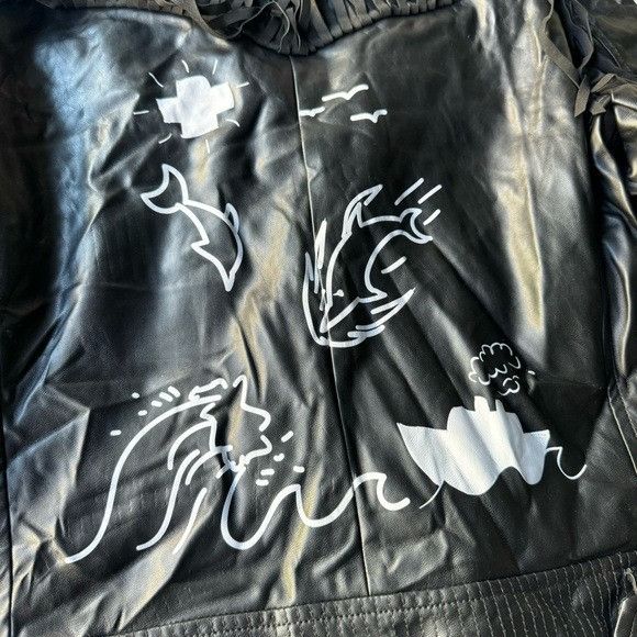 Designer × Pink Dolphin NWT PINK DOLPHIN BLACK LEATHER JACKET SZ SMALL S Size US S / EU 44-46 / 1 - 6 Thumbnail