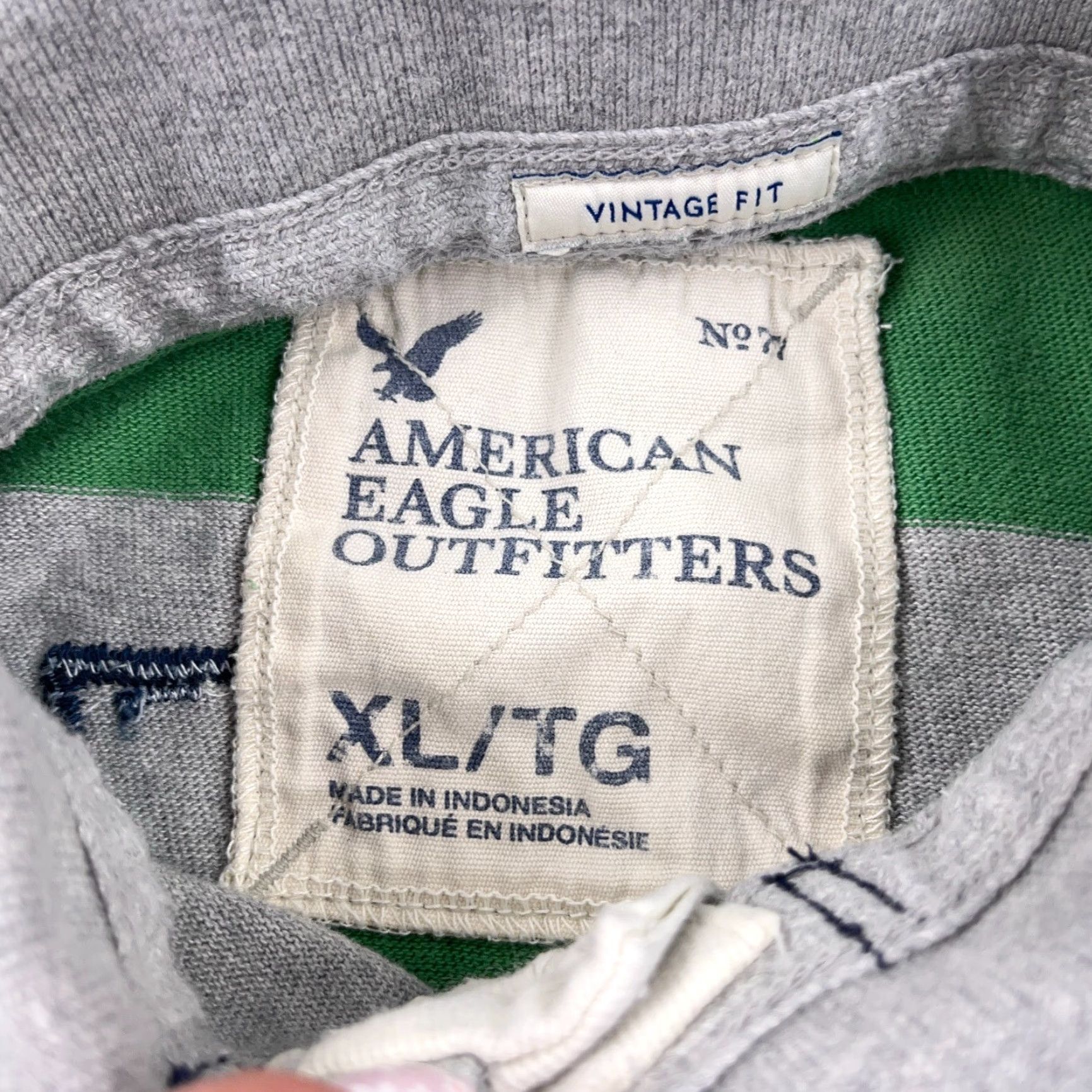 American Eagle Outfitters VINTAGE American Eagle Outfitters Rugby Polo Shirt Mens XL Green Striped Logo Knit Polo Casual 2000s Concert College Classic Mens Size US XL / EU 56 / 4 - 4 Thumbnail