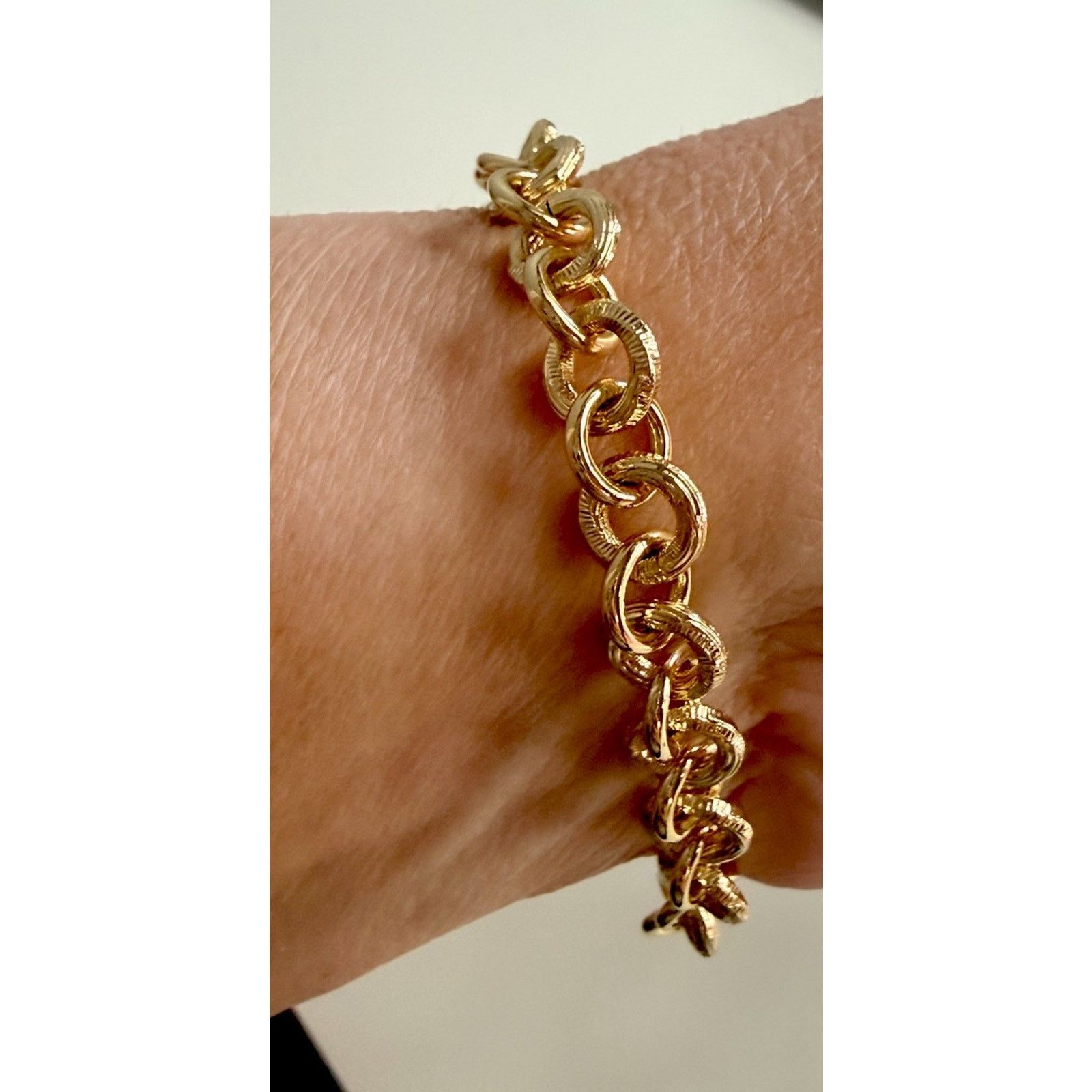 & Other Stories Chunky Gold Plated Bracelet for Women – Thick Chain Bracelet Size ONE SIZE - 4 Thumbnail