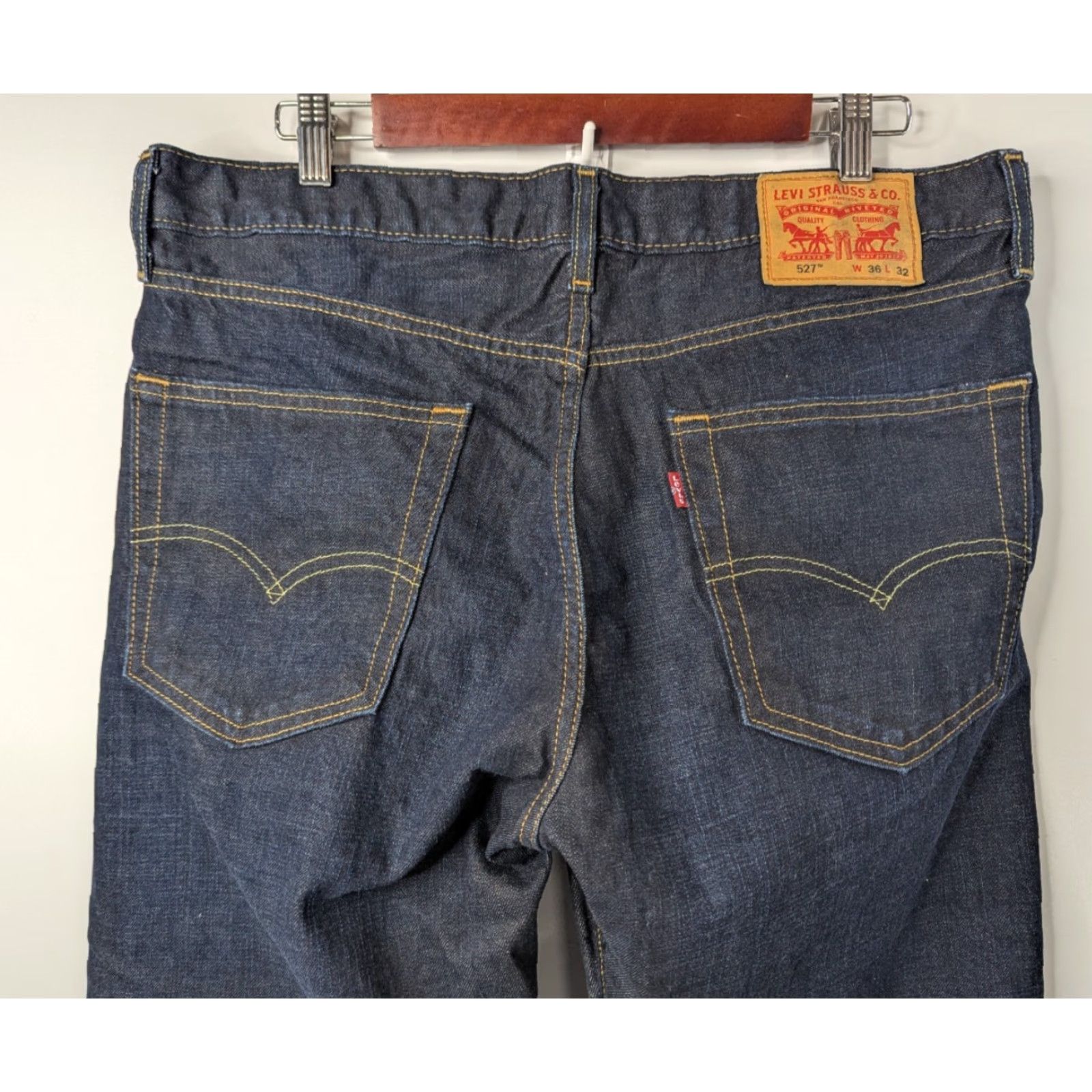 Levi's Levis 527 Jeans Mens 36X32 Blue Slim Bootcut Western Cowboy Dark Wash Denim Size US 36 / EU 52 - 5 Thumbnail