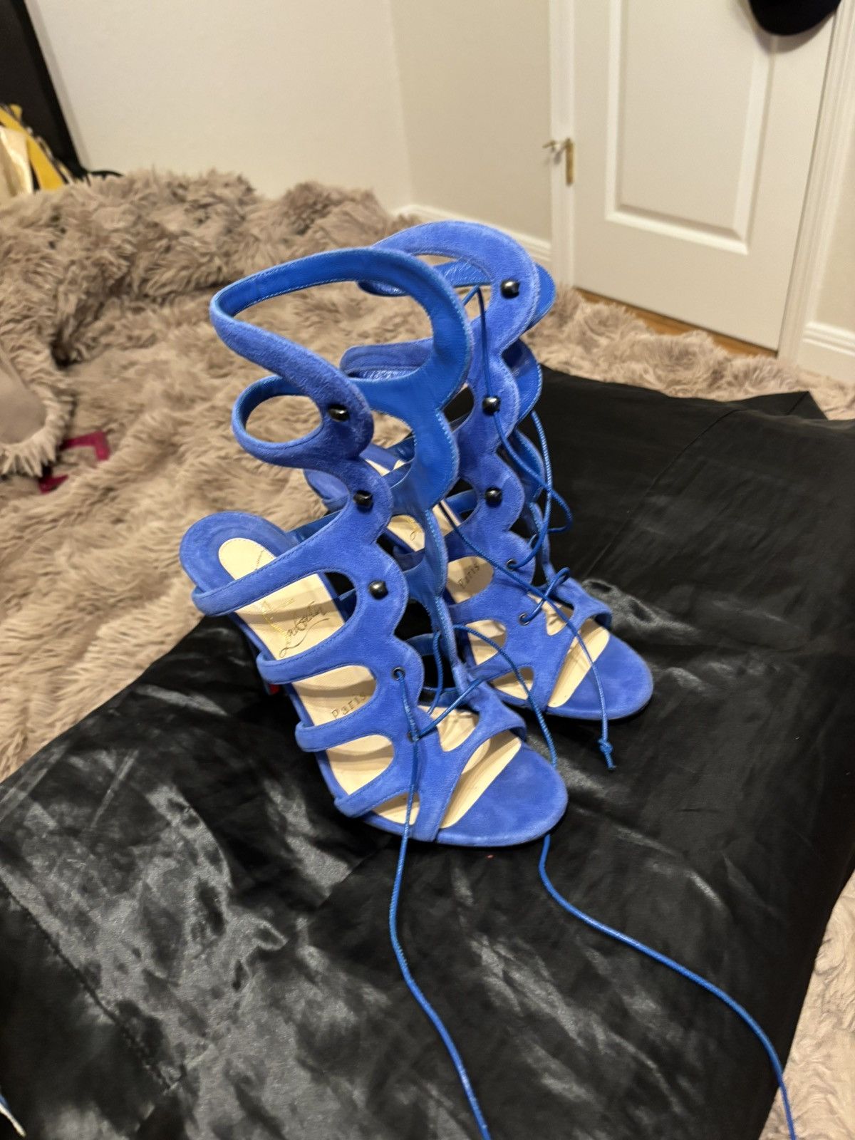 Christian Louboutin Christian Louboutin “Amazoulo” Lace-Up Heels – Size 37 Size US 7 / IT 37 - 4 Thumbnail
