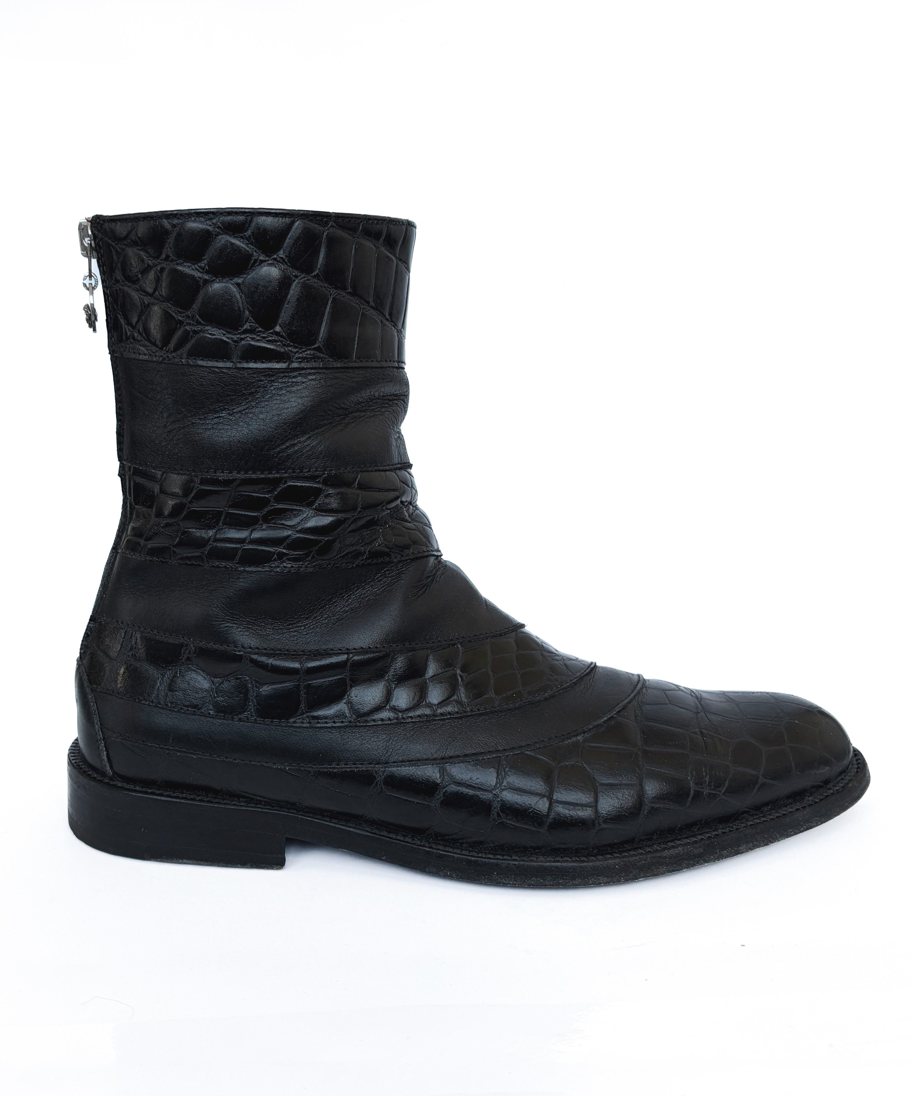 Versace GIANNI VERSACE Boots Ankle Shoes Leather Black Medusa Zip Size US 6 / EU 39 - 3 Thumbnail