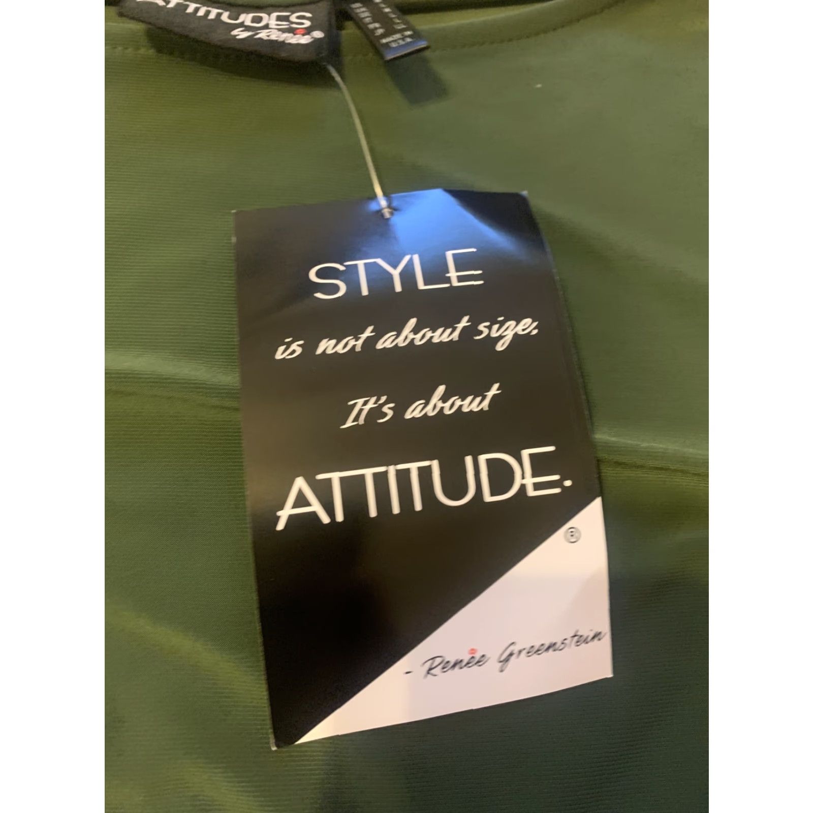 Olive Attitudes by Renee Knit Top Bateau Neck Olive M Womens Regular Green Po Cha Cha Slvs Size M / US 6-8 / IT 42-44 - 3 Thumbnail