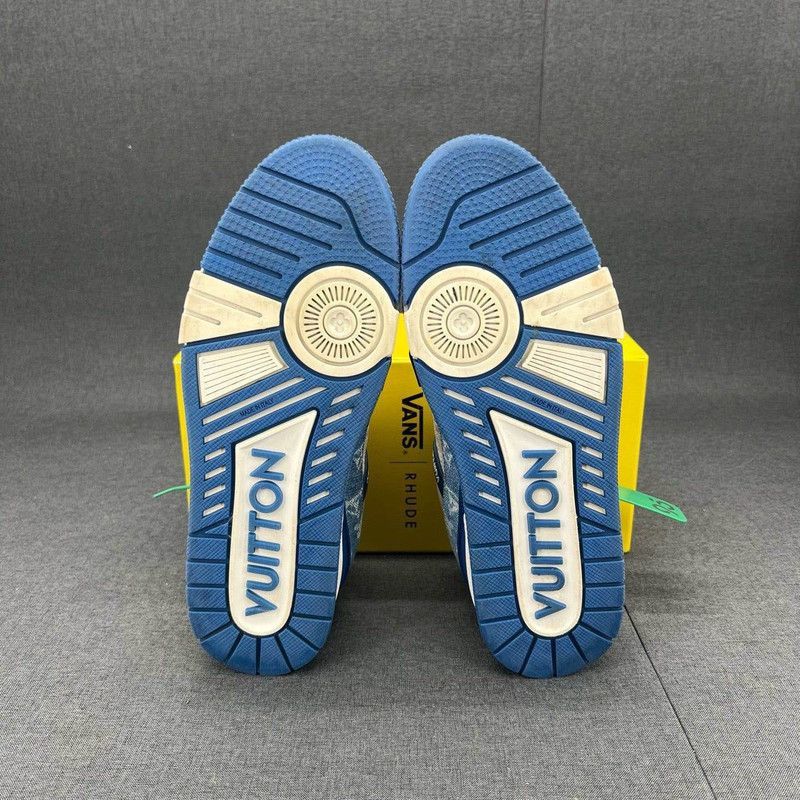 Louis Vuitton Louis Vuitton Denim and Leather Low-Top Trainers Size US 6 / IT 36 - 4 Thumbnail