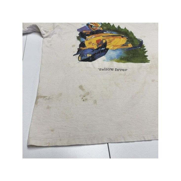 Vintage Vintage Yellow Fever Snowmobile T Shirt Mens XL White Y2k Size US XL / EU 56 / 4 - 7 Thumbnail