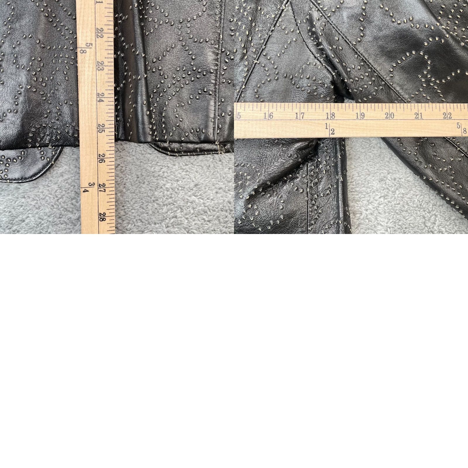 Vintage VTG Vakko Jacket Womens Medium Black Leather Floral Embroidered New York Blazer Size M / US 6-8 / IT 42-44 - 8 Thumbnail