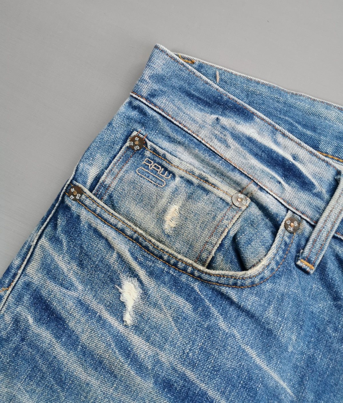 G-Star Mudwash G Star Raw Straight Denim Jeans Size US 34 / EU 50 - 4 Thumbnail
