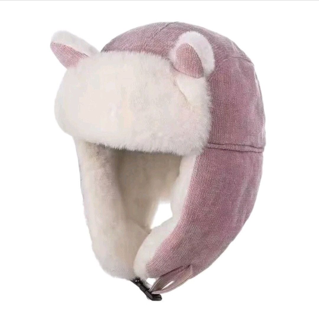 PPFM 💥Cat style pink colour protection winter hat Size ONE SIZE - 2 Thumbnail
